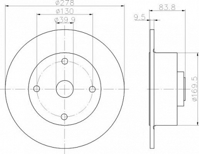 HELLA PAGID 8dd355100101 -  Тормозной диск